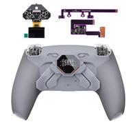 eXtremeRate SPARK Back Paddles Kit for PS5 Controller BDM-030 040 050 060,OLED Display + Clicky Trigger Stops + Rubberized Grips Remappable 4 Back Buttons Set for PS5 Controller - Gray & New Hope Gray