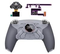 eXtremeRate SPARK Back Paddles Kit for PS5 Controller BDM-030 040 050, OLED Display + Clicky Trigger Stops + Ergonomic Rubberized Grips Remappable 4 Back Buttons Set for PS5 Controller - Classic Gray