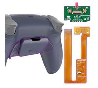 eXtremeRate Sterling Silver Rubberized Grip Programable Rise Remap Kit for PS5 Controller BDM-030 040 050, Upgrade Board & Redesigned Back Shell & Back Buttons for PS5 Controller - Without Controller