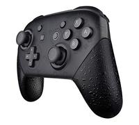 eXtremeRate Textured Black Replacement Handle Grips for Nintendo Switch Pro Controller, 3D Splashing DIY Hand Grip Shell for Nintendo Switch Pro - Controller NOT Included