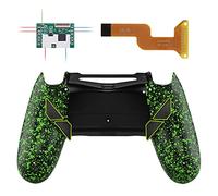 eXtremeRate Textured Green Dawn Programable Remap Kit for ps4 Controller with Upgrade Board & Redesigned Back Shell & 4 Back Buttons - Compatible with JDM-040/050/055 - Controller NOT Included
