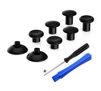 eXtremeRate ThumbsGear Interchangeable Ergonomic Thumbstick for ps5 Controller, For ps4 All Model Controller - 3 Height Domed and Concave Grips Adjustable Joystick - Black