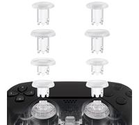 eXtremeRate ThumbsGear V3 Interchangeable Ergonomic Thumbsticks for PS5 Controller, Replacement Analog Thumb Sticks for PS4 Controller - 4 Height Adjustable Convex & Concave Grip Joysticks - Clear