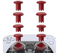 eXtremeRate ThumbsGear V3 Interchangeable Ergonomic Thumbsticks for PS5/PS5 EDGE Controller, Replacement Analog Thumb Sticks for PS4 - Carmine Red 4 Height Adjustable Convex, Concave Grip Joysticks