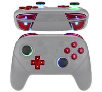 eXtremeRate Thumbsticks Classical Symbols D-pad ABXY ZR ZL L R Buttons DTFS LED Kit V2 for NS Pro Controller - 9 Colors Modes 6 Areas DIY Options - Scarlet Red- Controller NOT Included