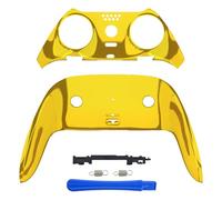 eXtremeRate Top Bottom Decorative Trim Shell Compatible with p s 5 Edge Controller DIY Replacement Front Back Clip Shell, Custom Chrome Gold Plates Cover Compatible with p s 5 Edge Controller