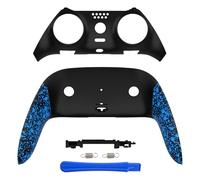 eXtremeRate Top Bottom Decorative Trim Shell Compatible with p s 5 Edge Controller DIY Replacement Front Back Clip Shell, Custom Textured Blue Plates Cover Compatible with p s 5 Edge Controller