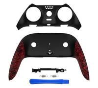 eXtremeRate Top Bottom Decorative Trim Shell Compatible with p s 5 Edge Controller DIY Replacement Front Back Clip Shell, Custom Textured Red Plates Cover Compatible with p s 5 Edge Controller