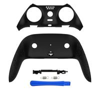 eXtremeRate Top Bottom Decorative Trim Shell Compatible with p s 5 Edge Controller DIY Replacement Front Back Clip Shell, Custom Textured Black Plates Cover Compatible with p s 5 Edge Controller