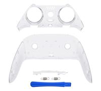 eXtremeRate Top Bottom Decorative Trim Shell Compatible with ps5 Edge Controller DIY Replacement Front Back Clip Shell, Custom Clear Plates Cover Compatible with ps5 Edge Controller