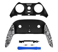 eXtremeRate Top Bottom Decorative Trim Shell for p s 5 Edge Controller DIY Replacement Front Back Clip Shell, Custom Texture White Plate Cover for p s 5 Edge Controller