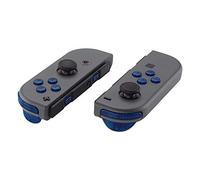 eXtremeRate Transparent Clear Blue Replacement ABXY Direction Keys SR SL L R ZR ZL Trigger Buttons, Full Set Buttons Repair Kits with Tools for Nintendo Switch Joycon & Switch OLED Joy con