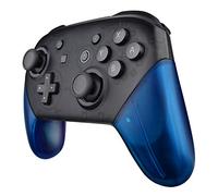 eXtremeRate Transparent Clear Blue Replacement Handle Grips for Nintendo Switch Pro Controller, DIY Hand Grip Shell for Nintendo Switch Pro - Controller NOT Included