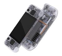 eXtremeRate Transparent Clear Custom Faceplate Back Plate Shell for Steam Deck LCD, Handheld Console Replacement Housing Case, DIY Full Set Shell Buttons for Steam Deck Console - Console NOT Included