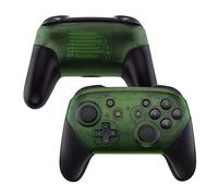 eXtremeRate Transparent Clear Green Faceplate and Backplate for Nintendo Switch Pro Controller, DIY Replacement Shell Housing Case for Nintendo Switch Pro - Controller NOT Included