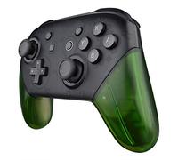 eXtremeRate Transparent Clear Green Replacement Handle Grips for Nintendo Switch Pro Controller, DIY Hand Grip Shell for Nintendo Switch Pro - Controller NOT Included