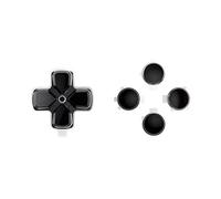 eXtremeRate Two-Tone Black & Clear Custom Dpad Action Buttons DIY Replacement No Letter Imprint D-pad Face Buttons Compatible with ps5 Controller