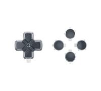 eXtremeRate Two-Tone Gray & Clear Custom Dpad Action Buttons DIY Replacement No Letter Imprint D-pad Face Buttons Compatible with ps5 Controller