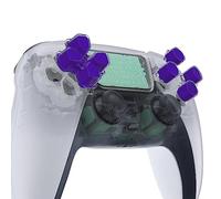 eXtremeRate Two-Tone Purple & Clear Custom Dpad Action Buttons Replacement No Letter Imprint D-pad Face Buttons Compatible with ps5 Controller