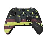 eXtremeRate US Flag The Stars & Stripes Patterned Faceplate Cover, Soft Touch Front Housing Shell Case Replacement for Xbox One Elite Series 2 Controller Model 1797 - Accent Rings Included
