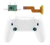 eXtremeRate White Dawn 2.0 FlashShot Trigger Stop Remap Kit for ps4 CUH-ZCT2 Controller, Upgrade Board & Redesigned Back Shell & Back Buttons & Trigger Lock for ps4 Controller JDM 040/050/055