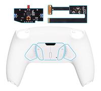 eXtremeRate White Programable RISE4 Remap Kit for PS5 Controller BDM 010 BDM 020, Upgrade Board & Redesigned Back Shell & 4 Back Buttons - Controller NOT Included