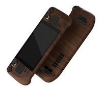 eXtremeRate Wood Grain Custom Faceplate Back Plate Shell for Steam Deck LCD, Handheld Console Replacement Housing Case, DIY Full Set Shell with Buttons for Steam Deck Console - Console NOT Included