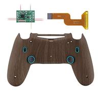 eXtremeRate Wood Grain Dawn 2.0 FlashShot Trigger Stop Remap Kit for ps4 CUH-ZCT2 Controller, Upgrade Board & Redesigned Back Shell & Back Buttons & Trigger Lock for ps4 Controller JDM 040/050/055