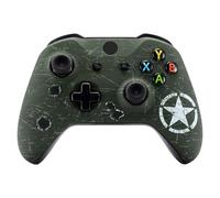 eXtremeRate WWII US Army Overlord Faceplate Cover, Soft Touch Front Housing Shell Case, Comfortable Soft Grip Replacement Kit for Xbox One X & One S Controller