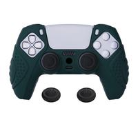 eXtremeRatePlayVital Guardian Edition Racing Green Ergonomic Soft Anti-slip Controller Silicone Case Cover for ps5, Rubber Protector Skins with Black Joystick Caps for ps5 Controller