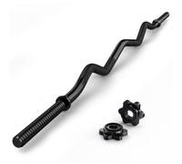 ExtreSpo EZ Curl Bar, 47" Threaded Steel Curl Bar for Standard 1 Inch Plates, 220 LBs Capacity Strength Training Bar for Biceps and Triceps Weightlifting, Curling Bar for Home/Gym