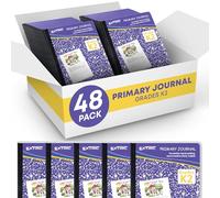 EXTRIC Primary Composition Notebook K-2, 48 Pack Primary Journal Grades K-2, Hardcover 200 pages (100 Sheets) Drawing Story Writing Journal, Composition book for Kids with Header for Drawing