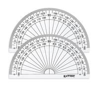 EXTRIC Protractor for Geometry, 4 Inch Clear Plastic Protractor for Woodworking, 2 Count Protractors for Classroom 180 Degrees, Math Protractors