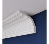 Extruded Polystyrene Ceiling Coving WV07, Paintable Cornice, 2m Length | 12 x 12cm Profile, Lightweight Plaster Alternative, Moisture Resistant, Easy DIY Fit, Adhesive Not Included