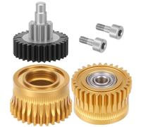 Extruder Gear Kit for K1/K1 Max/K1C 2Pcs Metal Gears 1Pcs Reduction Gear Hardened Steel Filament Drive Extruder Gear with DLC Nano Coating Easy to Install for 3D Printer Accessories Parts