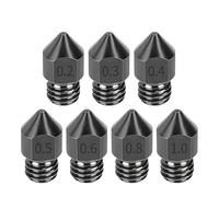 Extruder Hardened Steel Nozzle, MK8 Hardened Steel Extruder Nozzle 1/2/5 PCS For A8 A8Plus 3 CR10 1.75mm 0.2-1.0mm(5pcs,0.3mm)