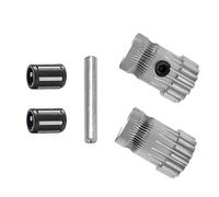 Extruder Repair Hardware Set for 3D Printer Filament Feeding Systems, Paired-Feed Metal Gearing, Center Shaft Components, Maker Service Supply Extruder Drive Gear Replacement Paired Feed Feeder