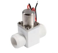 EXTRWORY 1/2 Inch DC 45V Pulse Solenoid Valve Plastic Electric Water Control Valve with Positive Negative Pulse Operation,for Engineering Water Control Systems White(A)