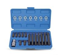 EXTRWORY 1/2 Inch Drive Hex and for TORX Socket Set, 30mm & 75mm Alloy Steel for IMPACT Adapter for Automotive Repair and DIY Projects, 15-Piece Kit(T type)