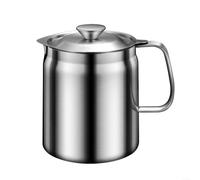 EXTRWORY 1.5/2 L Stainless Steel Oil Strainer for Cooking Oil with Built-in Fine Mesh Filter, Oil Kettle Made of 304 Stainless Steel, No Hanging Oil, Oil Pouring Bottle (2L)