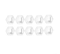 EXTRWORY 10 Pack Hooks, Hexagonal Water Ripple Wall Hook Set, No Drill Storage Hooks For Bathroom Kitchen Door And Balcony Home Improvement(Silver)