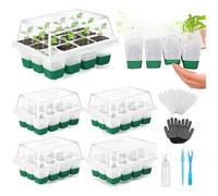 EXTRWORY 12 Cell Silicone Starter Kit With Humidity Dome And Spray Bottle, Flexible Planting Trays For Succulent Propagation, Green Garden Tool Set For Indoor Home