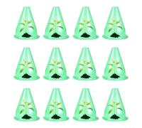 EXTRWORY 12Pc Reusable Transparent Plant Cover For Garden Protection Round Bell Shape Green Plastic Pot Accessory Outdoor Use