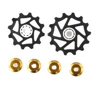 EXTRWORY 12T+14T Ceramic Bearing Rear Derailleur Pulley For SRAM AXS Resin Wheel Prevents Chain Drop Lightweight Upgrade For Road Mountain Cycling(Golden)