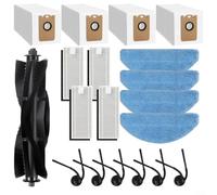 EXTRWORY 15 Pack Accessory Set,for Tikom L8000 Plus,And for MEDION X20 SW+ MD 11415 Robot Vacuum Including Side Brushes Filters Mop Pads Dust Bags Main Roller Brush,for Household