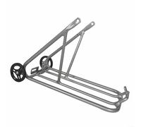 EXTRWORY 16 Inch Folding Bike Rear Rack with Easy Wheel,for Brompton 16x1-3/8 Tire Aluminum Alloy Silver 34x14x21cm Urban Cycling Touring(B)