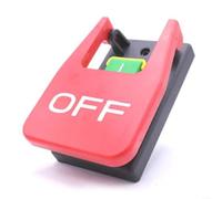 EXTRWORY 16A 250V Off-On Red Cover Stop, Push Button Switch IP55 Undervoltage Protection For Industrial Equipment Power Tools(B)