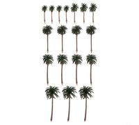 EXTRWORY 18pcs for MINI Palm Tree Model Set Mixed 5 Sizes Green Plastic for DIY Scenery Landscape Cake Decoration Sand Table Railroad Layouts