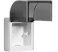 EXTRWORY 2 Pack Waterproof For Surface Mount Electrical Outlet Box With Lid For 86 Type Dual Fixing Glue And Screw Black Transparent Style(black)