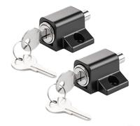 EXTRWORY 2 Pack Window Locks for UPVC Sliding Doors and for WINDOWS, Zinc Alloy Security Latch with Key Release, for SURFACE Mount Hardware for Patio Home Protection Black